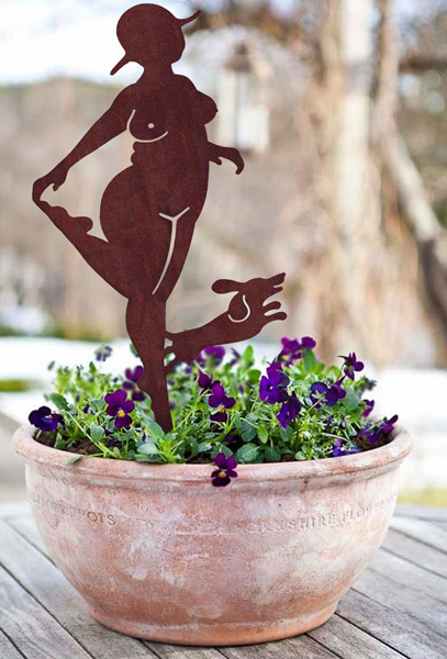 dog walker in violets